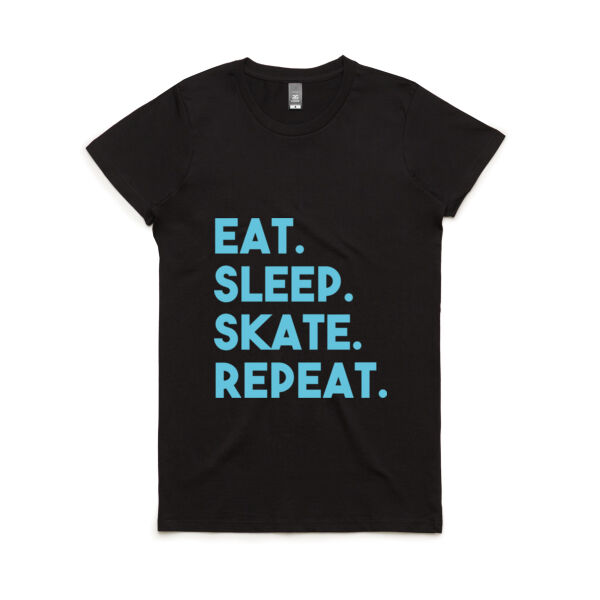 SkateFit Fitted tee - EAT. SLEEP. SKATE. REPEAT. Thumbnail