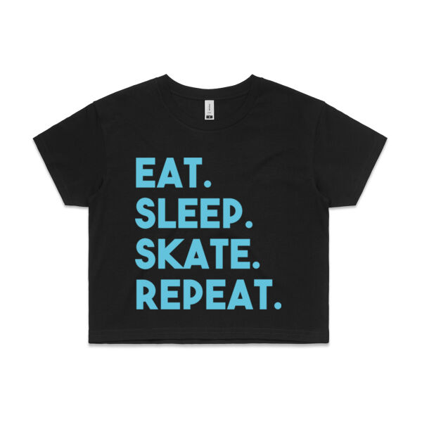 SkateFit Crop Tee (fitted) - EAT. SLEEP. SKATE. REPEAT. Thumbnail