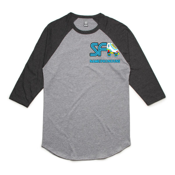 SkateFit Raglan 3/4 top - EAT. SLEEP. SKATE. REPEAT. on back Thumbnail